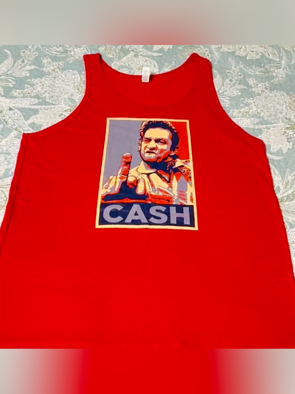 Johnny Cash "The Bird" Graphic Tank, adult lrg, NWOT.